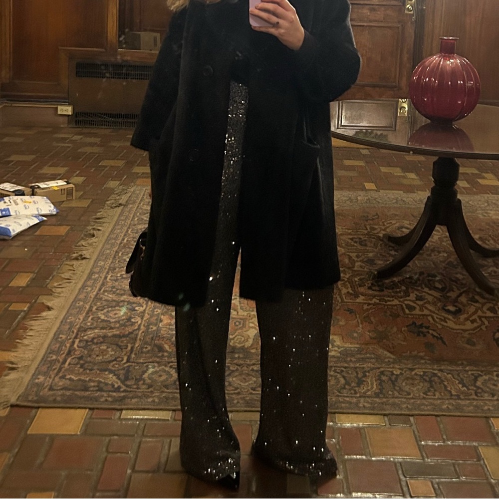 LOFT Silver Sequin Wide Leg Pants - Picture 9 of 9